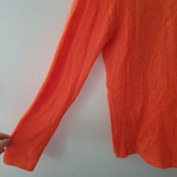 Brodie Cashmere Orange Scoop Neck Sweater - Picture 4 of 7